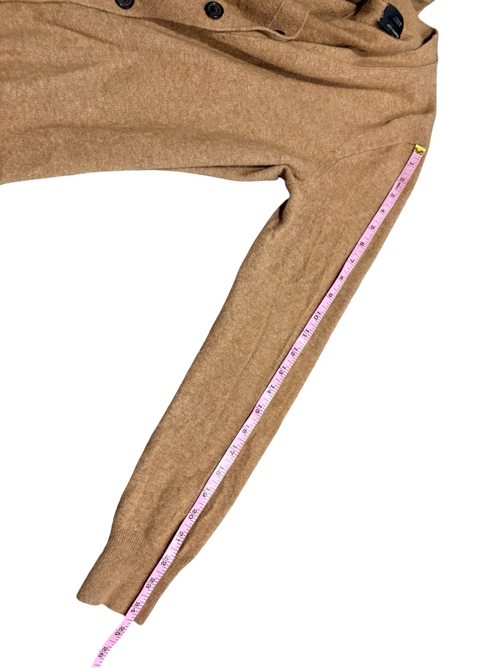 J.Crew With Cashmere Camel Button Front Cardigan Sweater Size M - Picture 9 of 9